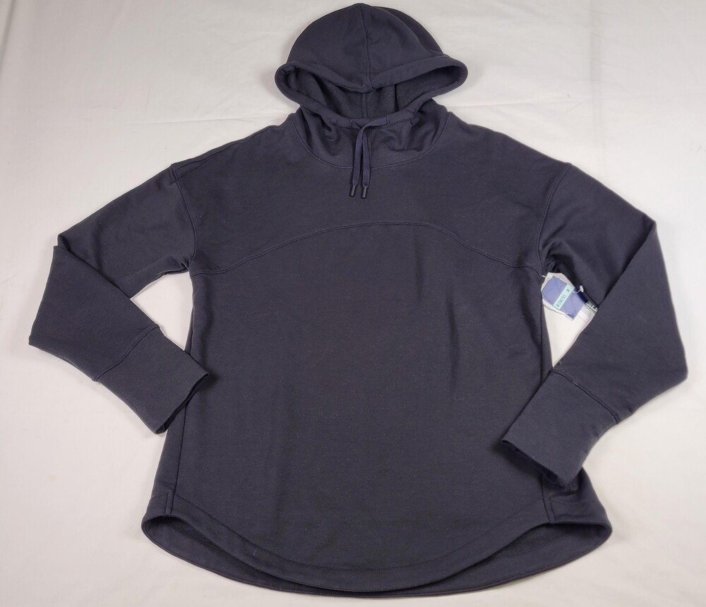 DSG Hoodie Womens Medium Black Pullover Fleece Stretch Shirttail Hem Drawstring